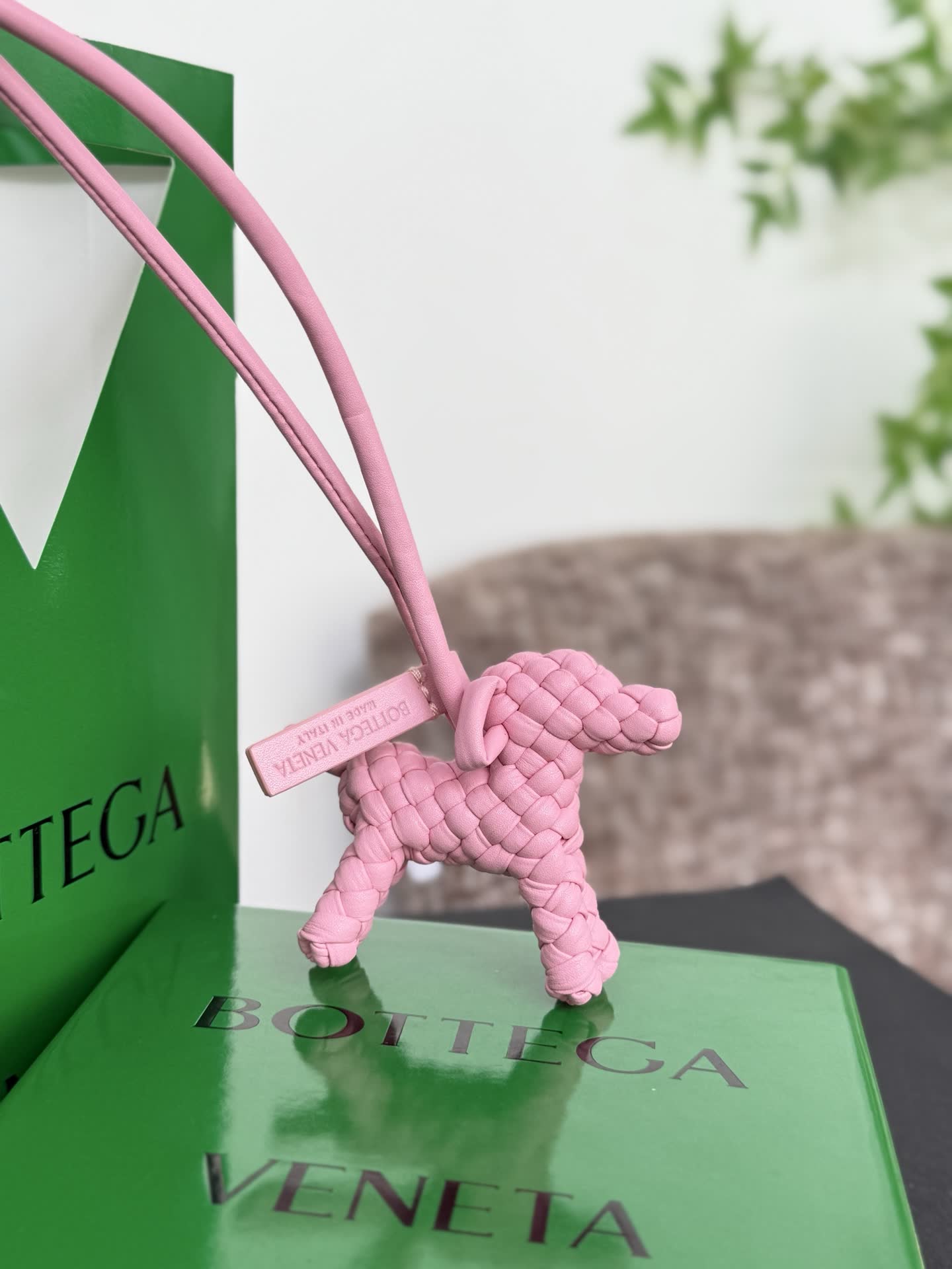 Bottega Veneta Pink Leather Horse Charm